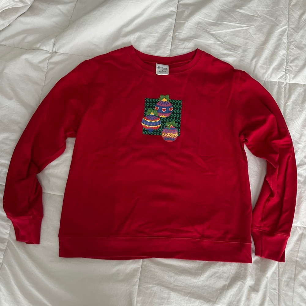 Westbound Red sweatshirt with Festive Graphic design size small